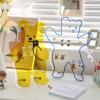 Bear-Shaped Acrylic Earring Holder, Cute Jewelry Display Stand & Storage Rack for Studs, 9x5.5 Inches in Blue, Yellow, Clear (Yellow) view 2