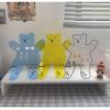 Bear-Shaped Acrylic Earring Holder, Cute Jewelry Display Stand & Storage Rack for Studs, 9x5.5 Inches in Blue, Yellow, Clear (Yellow) view 4