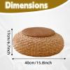 Rattan Pouf, Handmade Japanese Floor Pillow,Breathable Comfortable Straw Mat for Yoga Meditation Living Room Window Balcony Chair Pad(Size:40x40x17cm) view 2