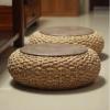 Rattan Pouf, Handmade Japanese Floor Pillow,Breathable Comfortable Straw Mat for Yoga Meditation Living Room Window Balcony Chair Pad(Size:40x40x17cm) view 3