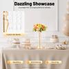 10 Pcs Crystal Flower Stand Wedding Centerpieces for Tables, 13.8in/35cm Height Flower Arrangement Holders Metal Flower Vase for Wedding Party Event Reception Dining Room Living Room Decor (Gold) view 3