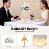 10 Pcs Crystal Flower Stand Wedding Centerpieces for Tables, 13.8in/35cm Height Flower Arrangement Holders Metal Flower Vase for Wedding Party Event Reception Dining Room Living Room Decor (Gold) view 4
