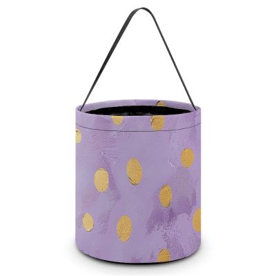 MUSM Gold Dot Pattern Trick Or Treat Bag Halloween Candy Bag with Handle, Reusable Durable Goodie Bags for Party