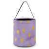 MUSM Gold Dot Pattern Trick Or Treat Bag Halloween Candy Bag with Handle, Reusable Durable Goodie Bags for Party view 1