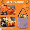 MUSM Gold Dot Pattern Trick Or Treat Bag Halloween Candy Bag with Handle, Reusable Durable Goodie Bags for Party view 3