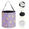 MUSM Gold Dot Pattern Trick Or Treat Bag Halloween Candy Bag with Handle, Reusable Durable Goodie Bags for Party view 4