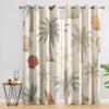 95% Blackout Tropical Beach Curtains 63 Inch Bedroom 2 Panel Set, Ocean Seaside Coastal Palm Tree Seashell Starfish Printed Thermal Darkening Grommet Window Drapes for Living Room, Home Decor -N629 view 3