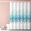 AZEJEB Blue White Gradient Plaid Shower Curtains Modern Style Bathroom Curtain Waterproof Polyester Fabric Bath Curtain Decor(220x180cm/87x71in(WxH)) view 2