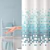 AZEJEB Blue White Gradient Plaid Shower Curtains Modern Style Bathroom Curtain Waterproof Polyester Fabric Bath Curtain Decor(220x180cm/87x71in(WxH)) view 3