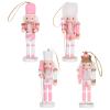 LUOZZY 4 Pcs Christmas Nutcracker Soldier Figurine 13cm Wooden Puppet Festive Centerpiece Desktop Ornament Collectible Doll view 1