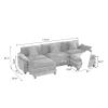 117.3" Blue Modular Sectional Sofa, 3 Seater Large Sectional Couches for Living Room, Chenille Fabric Oversized Cloud Couch with Ottoman, Modern Sofas Set, Sofas para Sala, U Shaped view 2