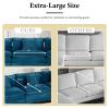 117.3" Blue Modular Sectional Sofa, 3 Seater Large Sectional Couches for Living Room, Chenille Fabric Oversized Cloud Couch with Ottoman, Modern Sofas Set, Sofas para Sala, U Shaped view 4