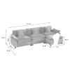 117.3" Black Modular Sectional Sofa, 3 Seater Large Sectional Couches for Living Room, Chenille Fabric Oversized Cloud Couch with Ottoman, Modern Sofas Set, Sofas para Sala, L Shaped view 2