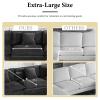 117.3" Black Modular Sectional Sofa, 3 Seater Large Sectional Couches for Living Room, Chenille Fabric Oversized Cloud Couch with Ottoman, Modern Sofas Set, Sofas para Sala, L Shaped view 4