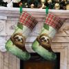 Animal Sloth Christmas Stockings Personalized Xmas Hanging Stockings Fireplace Holiday Stocking Decorations view 4
