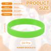 uxcell 24 Pcs Rubber Bracelets Unisex Silicone Bracelet, Grass Green view 2