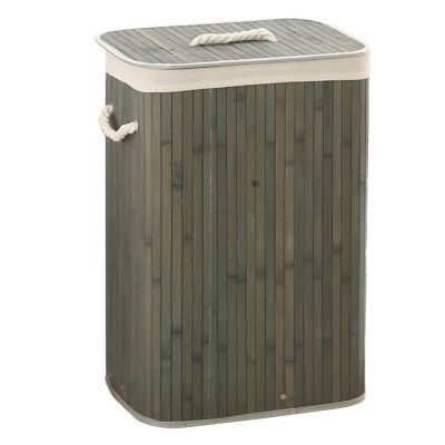 ANGGREK Foldable Laundry Basket Grocery Basket Large Capacity Dirty Clothes Storage Bucket for Home (1.7 Grey Square)