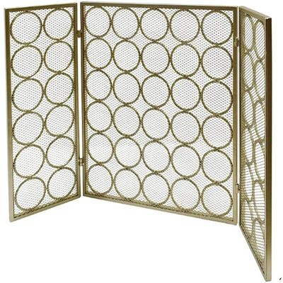 Fireplace Fence, 3 Panel Fireplace Screen, Guard Pets Ty Proof Fire Place Fence Cover Foldable for Home Decor Indoor Outdoor