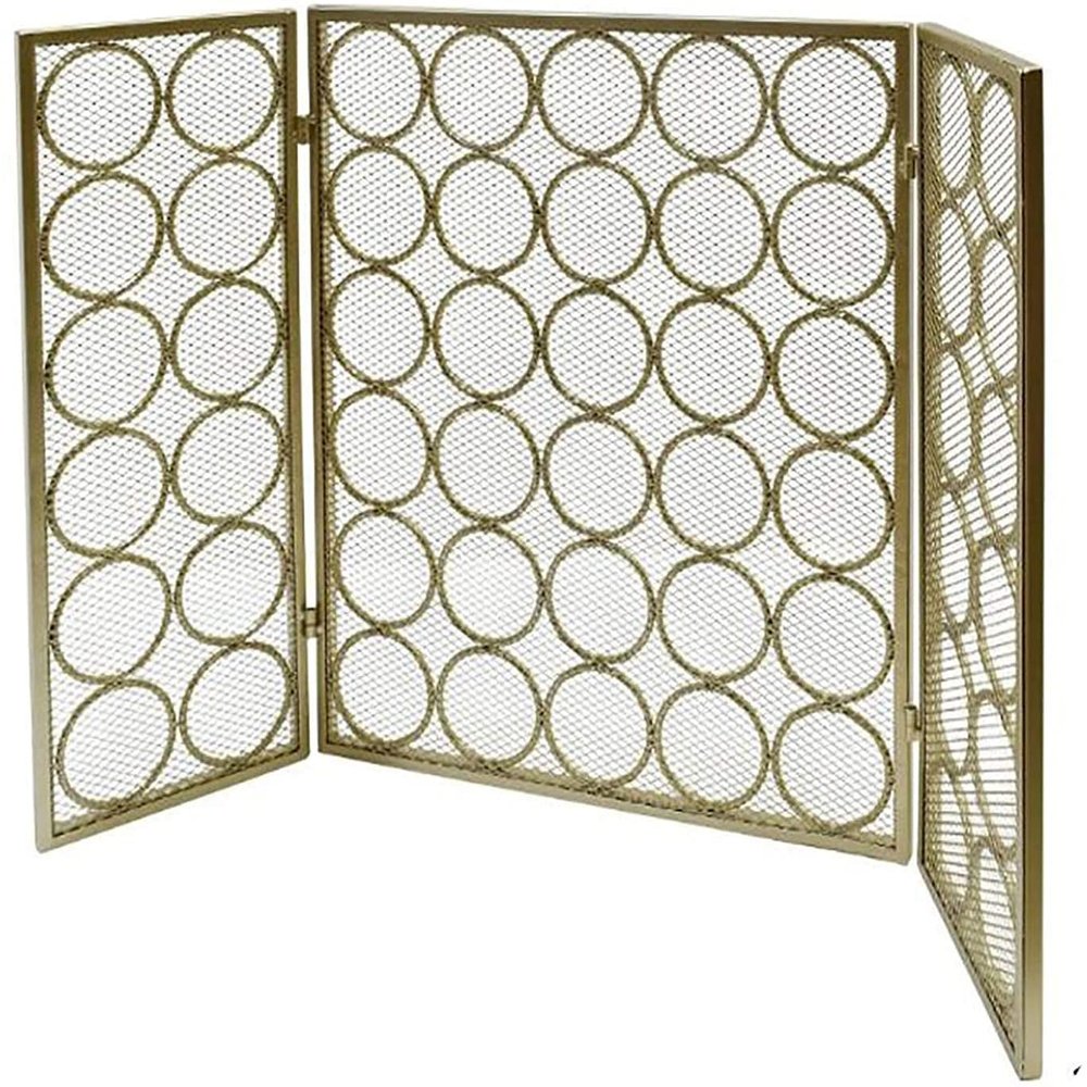 Fireplace Fence, 3 Panel Fireplace Screen, Guard Pets Ty Proof Fire Place Fence Cover Foldable for Home Decor Indoor Outdoor