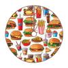 Fast Food Print Round Christmas Tree Skirt,Fun Country Farmhouse,Christmas Party Christmas Tree Decoration view 1