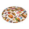 Fast Food Print Round Christmas Tree Skirt,Fun Country Farmhouse,Christmas Party Christmas Tree Decoration view 2