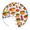 Fast Food Print Round Christmas Tree Skirt,Fun Country Farmhouse,Christmas Party Christmas Tree Decoration view 3