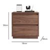 FURUIM2024M Bed Side Tables Simple Wooden Bedside Table Home Bedroom Storage Cabinet Double Drawers Brown Color(Medium) view 2