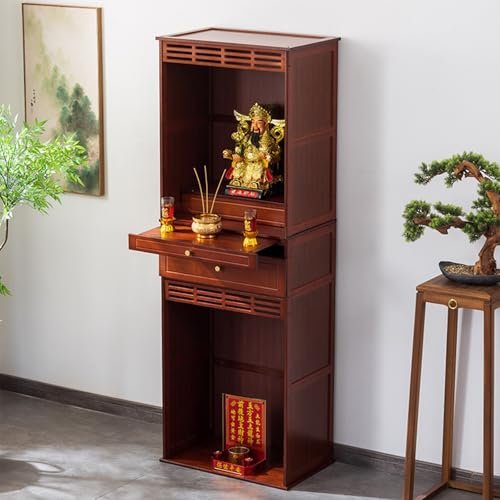 Large Storage Open Altar Cabinet, Meditation Table Shrine for Spiritual Use, Adjustable Shelves, Home Decor, Yoga Space, Organize Sacred Items, Enhance Meditation Experience