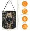 MUSM Skull And Feathers Trick Or Treat Bag Halloween Candy Bag with Handle, Reusable Durable Goodie Bags for Party view 2