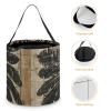 MUSM Skull And Feathers Trick Or Treat Bag Halloween Candy Bag with Handle, Reusable Durable Goodie Bags for Party view 4