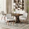 MALOL Dining Chairs Set of 4, Upholstered Dining Room Chair with Wood Legs, High-Back Padded Kitchen Chairs for Dining Room/Restaurant/Cafe, Light Grey view 1