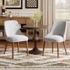 MALOL Dining Chairs Set of 4, Upholstered Dining Room Chair with Wood Legs, High-Back Padded Kitchen Chairs for Dining Room/Restaurant/Cafe, Light Grey view 3
