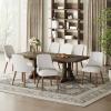 MALOL Dining Chairs Set of 4, Upholstered Dining Room Chair with Wood Legs, High-Back Padded Kitchen Chairs for Dining Room/Restaurant/Cafe, Light Grey view 4