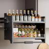 2-Tier Pull Down Shelf for Kitchen Upper Cabinet Adjustable, Heavy Duty Wall Mounted Sliding Under Shelf, Ideal Spice and Dishes Pull Out Cabinet Storage Shelf (22) view 1