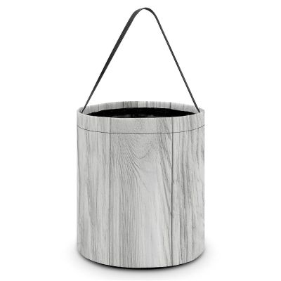 MUSM White Wooden Texture Trick Or Treat Bag Halloween Candy Bag with Handle, Reusable Durable Goodie Bags for Party