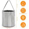 MUSM White Wooden Texture Trick Or Treat Bag Halloween Candy Bag with Handle, Reusable Durable Goodie Bags for Party view 2