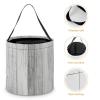 MUSM White Wooden Texture Trick Or Treat Bag Halloween Candy Bag with Handle, Reusable Durable Goodie Bags for Party view 4