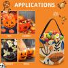 Mushrooms And Leaves Trick Or Treat Bag Halloween Candy Bag with Handle, Reusable Durable Goodie Bags for Party view 3