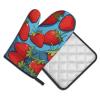 Fresh Strawberries Kitchen Baking Set, Oven Mitts and potholders Set, Heat Resistant Kitchen Cooking Gloves view 2