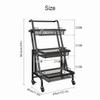 KOMFGT Kitchen Cart with Detachable Basket,Folding Storage Shelves with Handles,Slide Out Utility Cart with Lock Wheels, for Kitchen,Bathroom(Black) view 3
