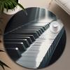 Contemporary Round Area Rug 4ft Black and White Piano Keys Print Non-Slip Low Pile Non Shedding Circle Carpet for Bedroom Outdoor Deck Patio view 4
