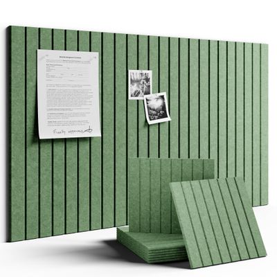 Large Felt Bulletin Board 36"x24" Cork Board Alternative - 6 Pack with 40 Safe Removable Adhesive Tabs, Cork Boards for Walls for Home Office Classroom Pin Board-Moss Green