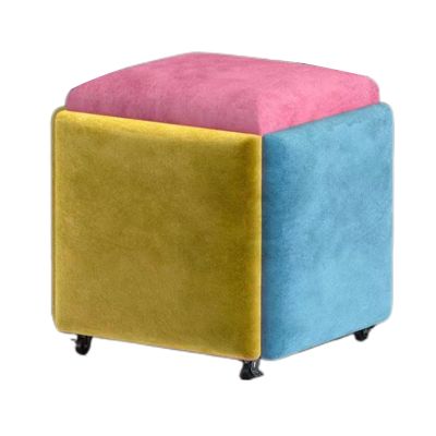 5-in-1 Stackable Seating Cube,Nesting Ottoman Cube Chair,Convertible Foot Stool,Seating for Small Spaces Dining Bedroom(Color 6,45x45cm)