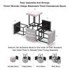 5-in-1 Stackable Seating Cube,Nesting Ottoman Cube Chair,Convertible Foot Stool,Seating for Small Spaces Dining Bedroom(Color 6,45x45cm) view 4