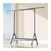 Adjustable Laundry Drying Rack with Hidden Wheels, Double Layer Clothes Rack & Bedroom Coat Rack with Shoe Storage, Retractable 116-200cm, Black view 1