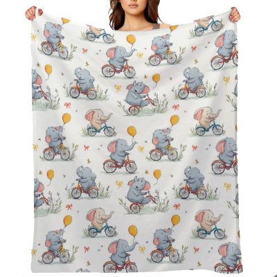 GDEVIG Throw Blanket Christmas Polar Bear Plush Bed Blanket Premium Flannel Ultra-Soft Print Stitching Blanket Throw All Season Use