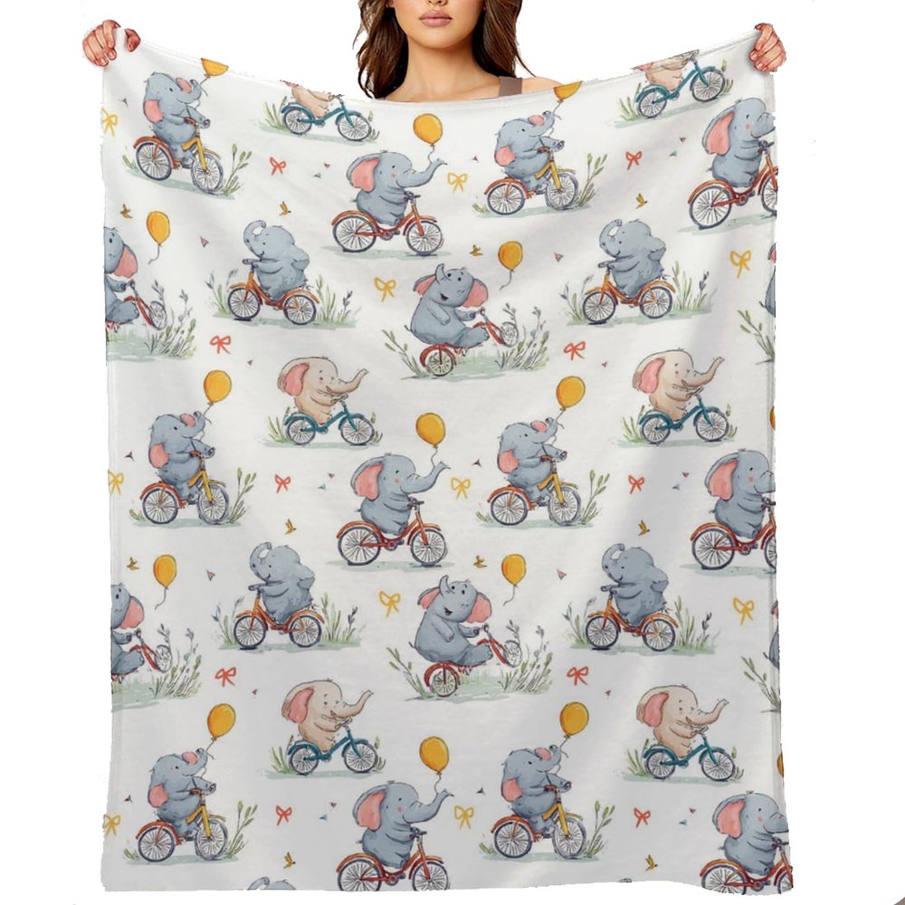 GDEVIG Throw Blanket Christmas Polar Bear Plush Bed Blanket Premium Flannel Ultra-Soft Print Stitching Blanket Throw All Season Use