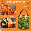 YHNNH Soybean Field Halloween Tote Treat Bags Trick Or Treat Cute Buckets Reusable Candy Bag 7.9"x8.3" for Halloween Party Favors Supplies Gifts Basket view 3