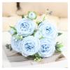 12-Pack Luxury Artificial Peony Bundles for Lifelike Home Dcor & Wedding Centerpieces, Silk Flowers Arrangements with Flexible Stems(Blue) view 1