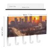 NLGHFTOCO Atlanta City Sunset Landscape Wall Mount Key Holder for Wall Key Rack Decorative Keys Holder on for Wall Adhesive Keys Hanger for Doorway Hallway Entryway view 2